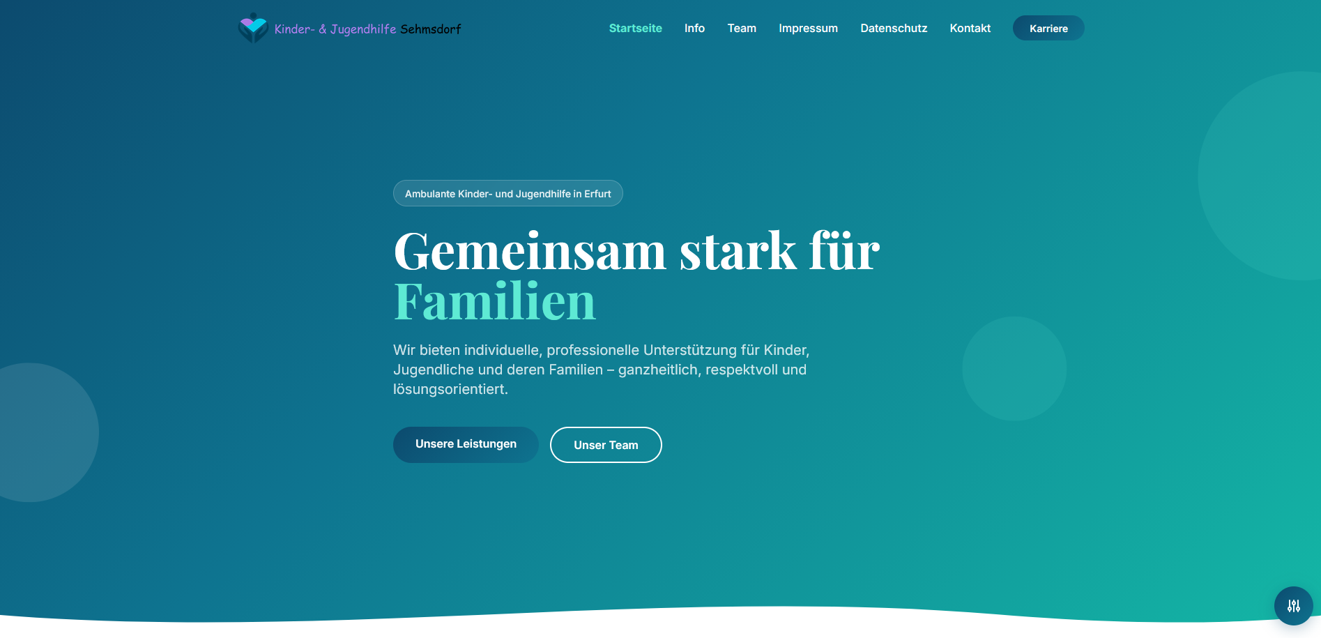 Kinder- und Jugendhilfe Sehmsdorf Website
