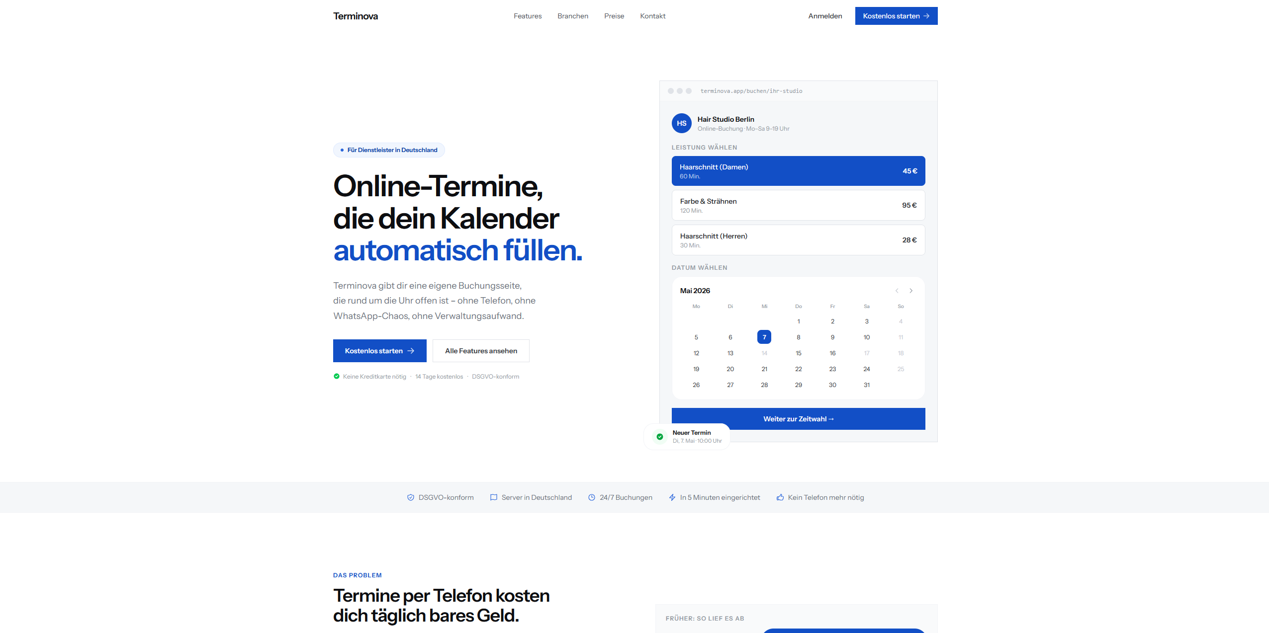 Terminova – modernes SaaS Terminbuchungssystem